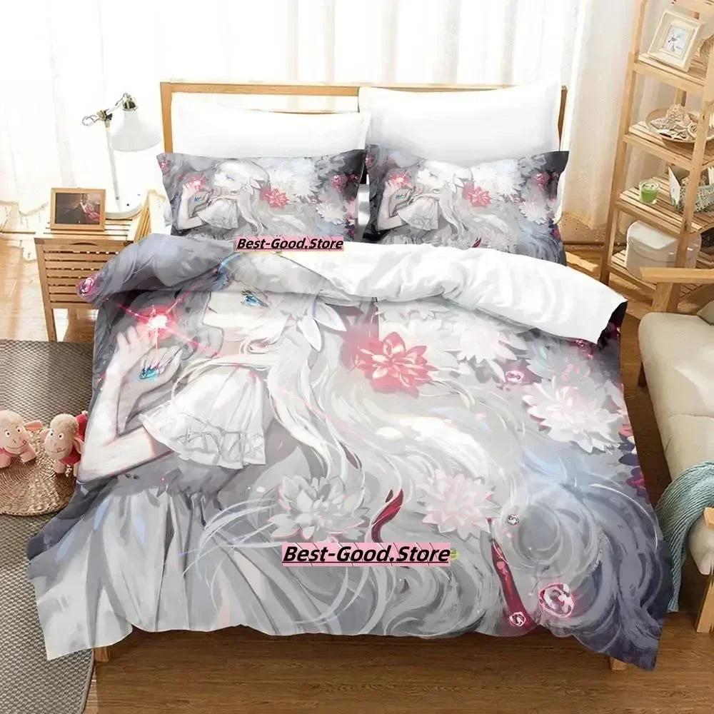 New Ender Lilies Quietus Of The Knights Bedding Set Cartoon Anime Three-Piece Set Adult Kid Bedroom Duvetcover Sets 3D Print