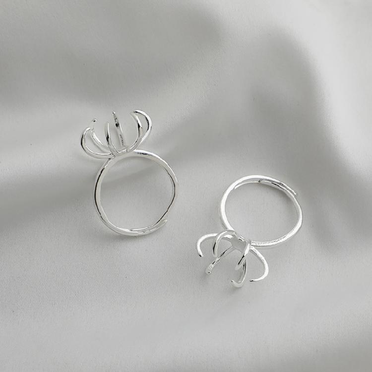 Pack of 4 Unique Claw Prong Style Rings Setting Durable Rings Blank Support Tray