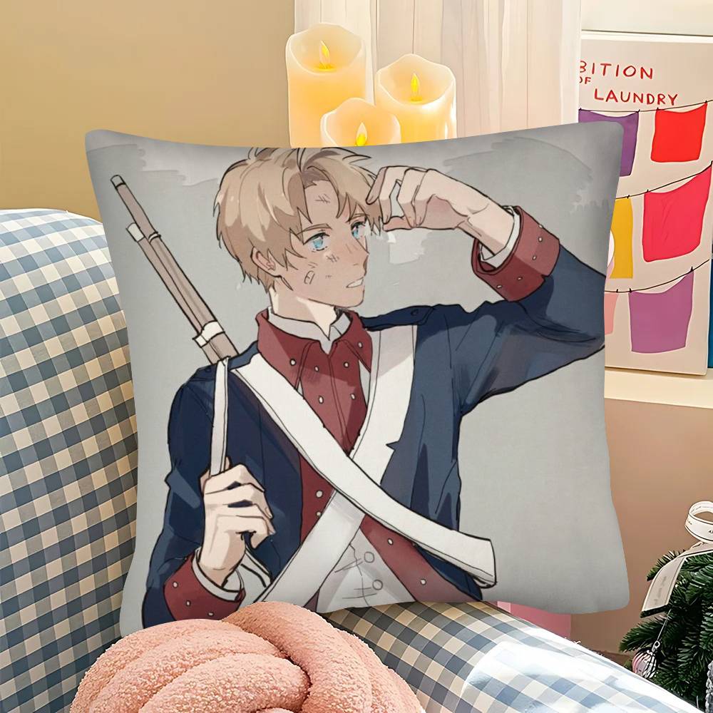 1Pc Anime H-Hetalia World Stars Pillow Case Fashion Square Pillowcase Bedroom Sofa Room Ins Decoration Leisure
