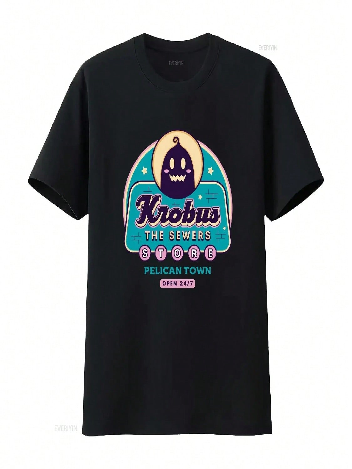 Krobus The Sewers Merchant T Shirt Stardew Valley Video Game Gaming Gamer Junimo Farming Simulator RPG Vintage Washed S разноцветный