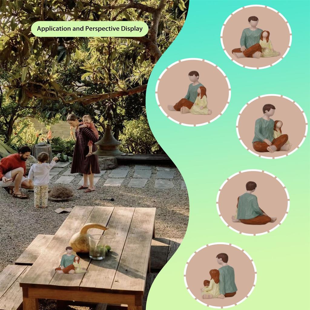 Statuetta Coppia Famiglia Cane Resine Statua Genitore Figlio Figlia Scultura Casa Desktop Scaffali Decori Ornamento Regalo