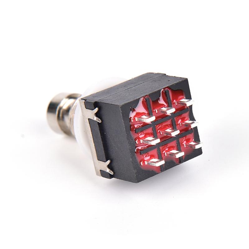 1X 9-контактный 3Pdt педаль эффектов для гитары педальный ножной металлический переключатель True Bypass черный чёрный