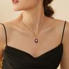 3pcs Elegant Gold Plated Steel Sunflower Necklace Pendant for Women with Enamel Tarot Card and Crescent Star Charm