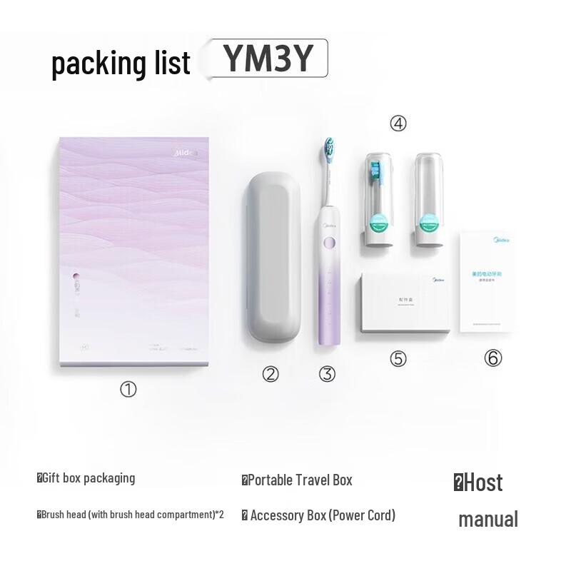 Midea YM3 Portable Sonic Electric Toothbrush CN plug (adapter included)