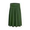 Women Regular Skirt With Pockets Below The Knee Length Solid Color Ruched Flowy Midi Skirt