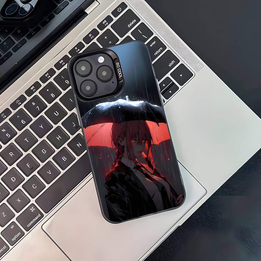 Anime M-Makima Phone Case For iPhone 17,16,15,14,13,12,11,Pro,XS,Max,Plus,Mini,SE4,E Black Matte Shockproof Cover