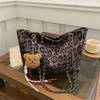 Popular Leopard Print Tote Messenger Bag Women's 2025 Fashion New Large-capacity Versatile Shoulder Underarm Commuter Bag