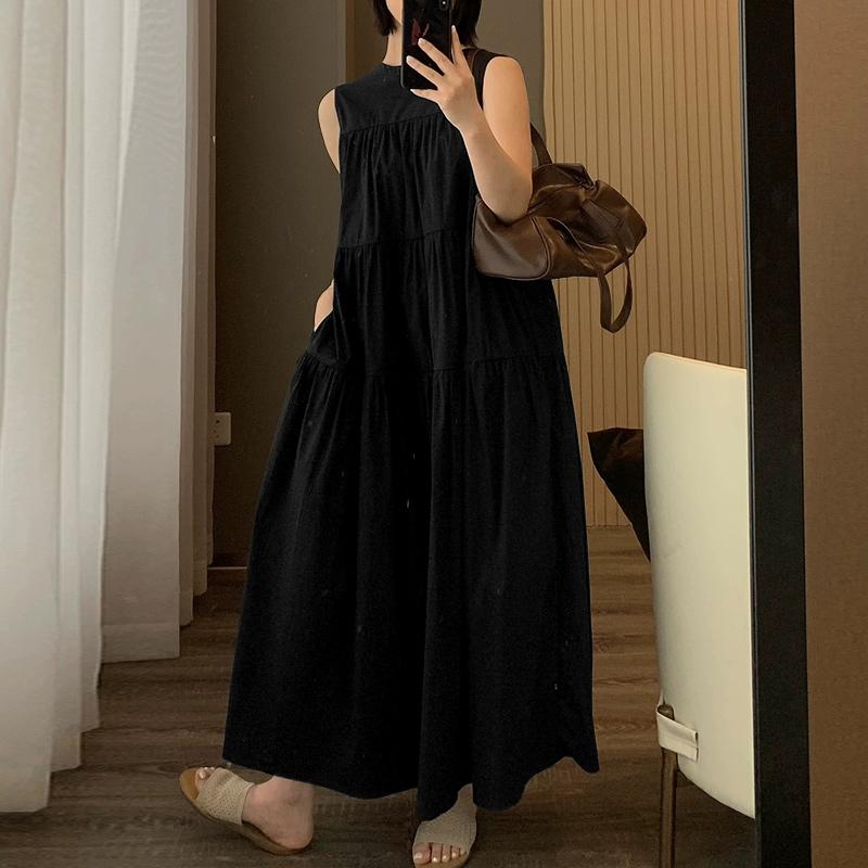 ZANZEA Women Casual Round Neck Summer Sleeveless Dress