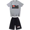 Mens Womens Cotton Short Sleeve T-Shirt Shorts Set Casual Outfit Lightweight Sporty Streetwear