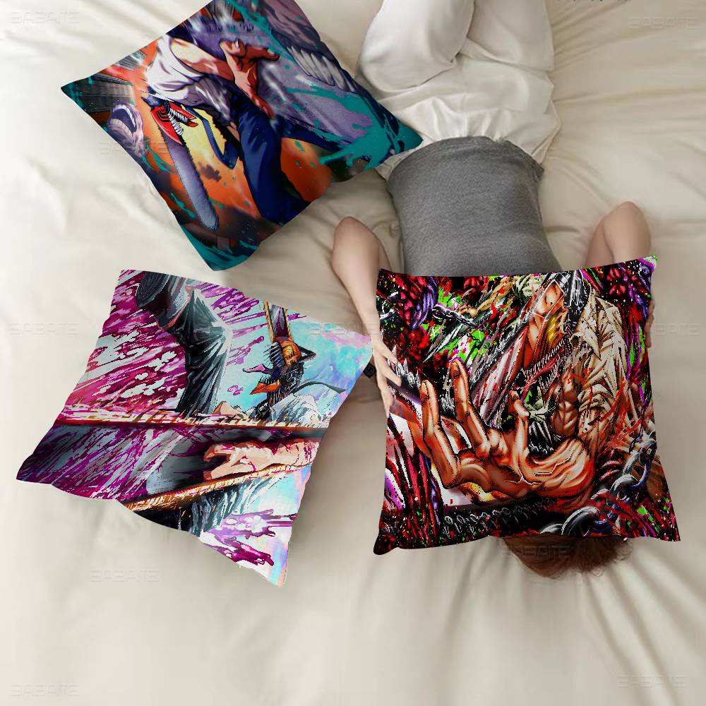 Cartoon Chainsaw Man Pillow Anime Pillow Sofa Bed Head Pillow Cover Cushion Cover X Cm Fashion