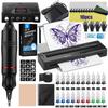 Complete Tattoo Machine Kit Set Tattoo Pen Kit with Wireless Tattoo Transfer Machine Cartridge Tattoo Needles Tattoo Kits