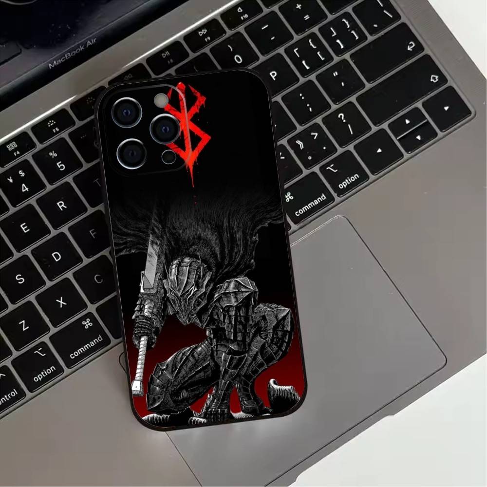 Anime 12B-Berserk G-Buts Phone Case For iPhone17,16,15,14,13,12,11 Plus,Pro Max Soft Black Cover
