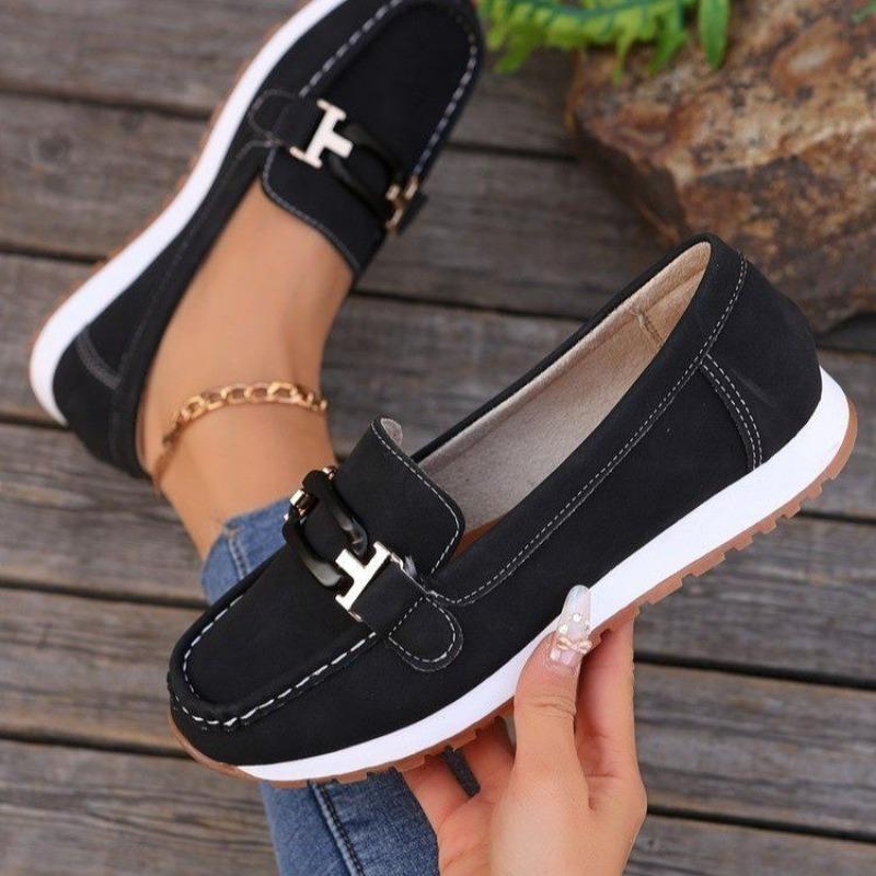 Women’s Platform Casual Sneakers Metallic Chain Slip-On Shoes