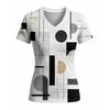 Women's Geometric Abstract Print V-Neck T Shirt Daily Casual
