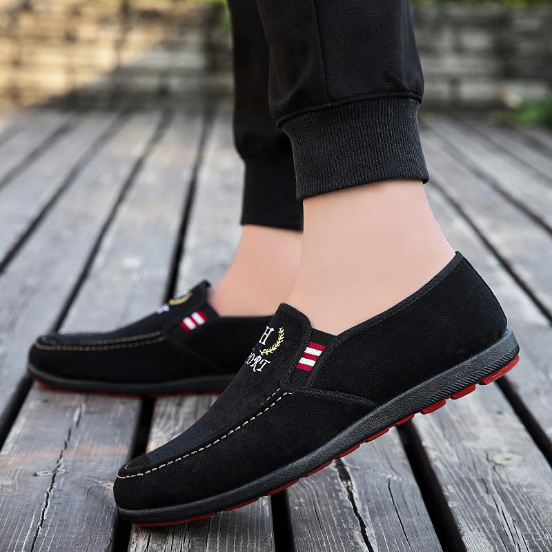 Men's Soft-soled Non-slip Low-top Wear-resistant Cloth Shoes Breathable Round Head Casual Canvas Shoes