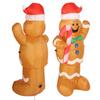 1.5m Height Christmas Inflatables Gingerbread Man with Candy Canes Blow Up Yard Decoration Snowman