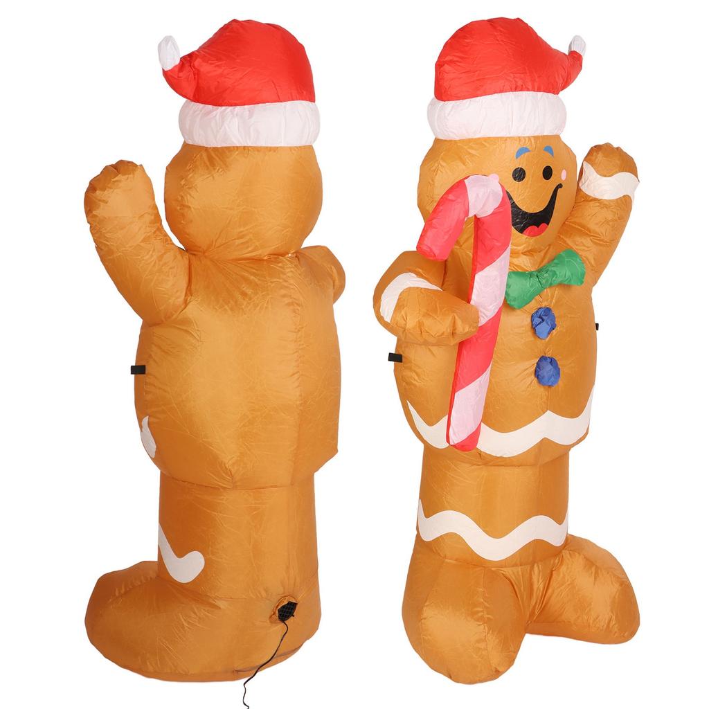 1.5m Height Christmas Inflatables Gingerbread Man with Candy Canes Blow Up Yard Decoration Snowman