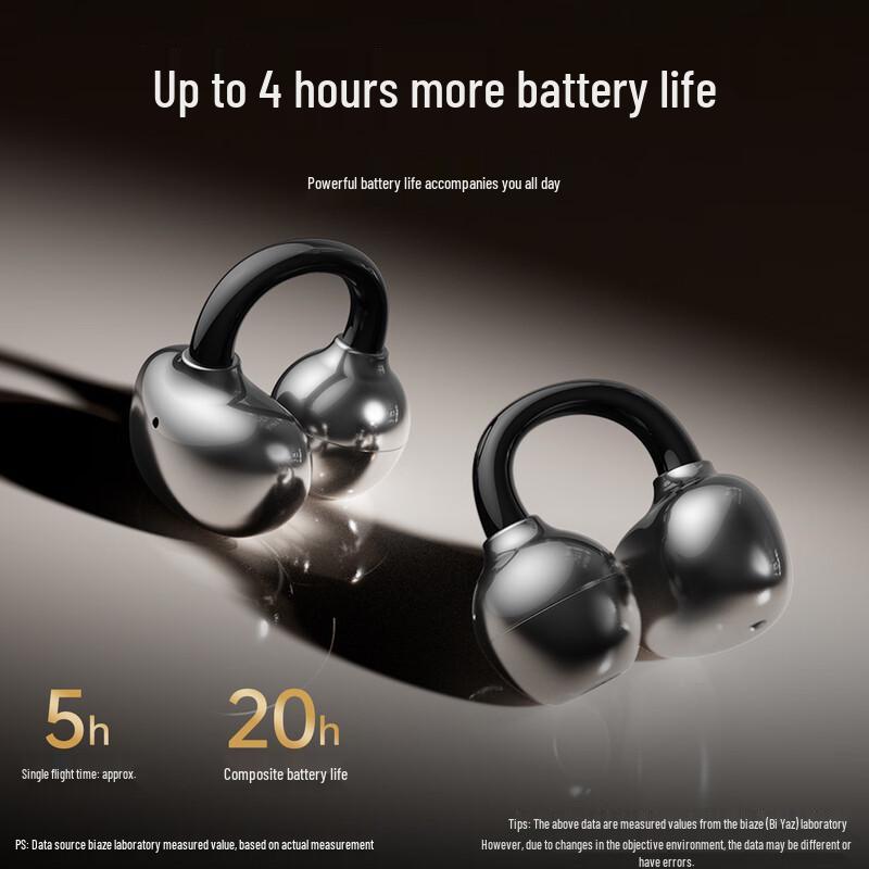 Biazi Open-Ear Clip Bone Conduction Sports Bluetooth Earphones