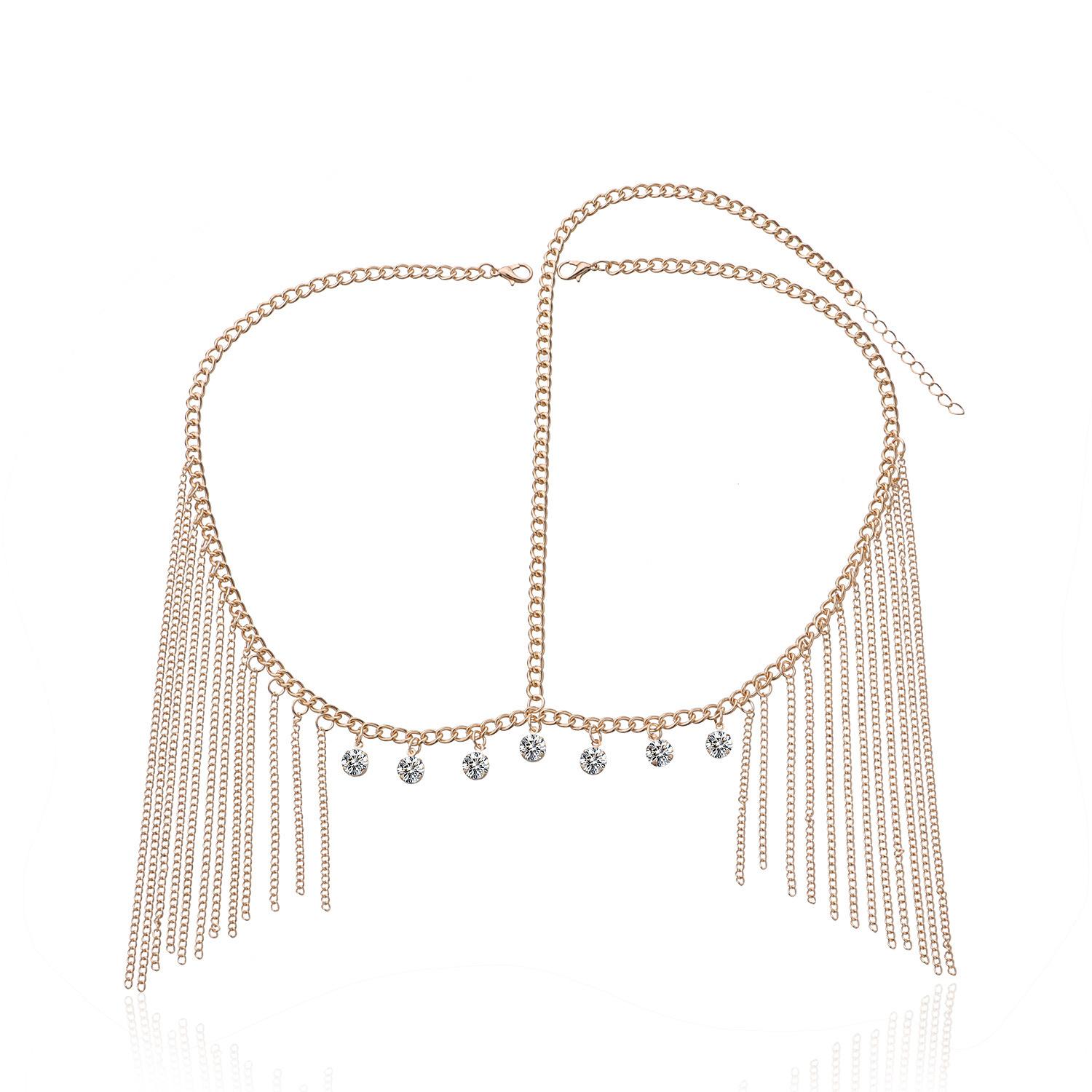 Accessories Fashion Hair Accessories Headband Long Tassel Head Chain, Diamond Accessories золотой