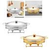 Catering Food Warmer Round Chafing Dish and Holder Buffet Set for Soup Stock Pots Event