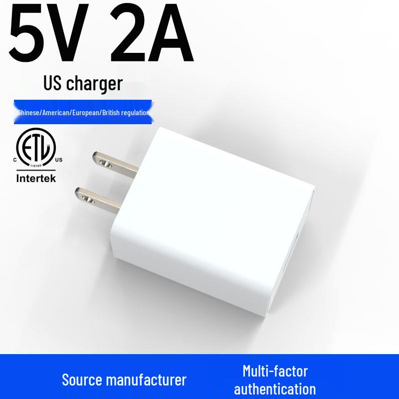 Universelles 5V 2A US-Standard-Ladegerät mit USB-Kabel für Apple, Huawei, Typ-C-Geräte