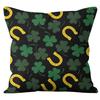 Home Cushion Cover St. Patrick's Day Pillowcase Four-leaf Clover Plaid Sofa Cushion Cover