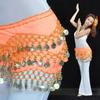 Woman Cute Fancy Skirt Hip Wear Chiffon Gold Coins Fashion 3 Dancing Row Belt Dance Belly Scarf