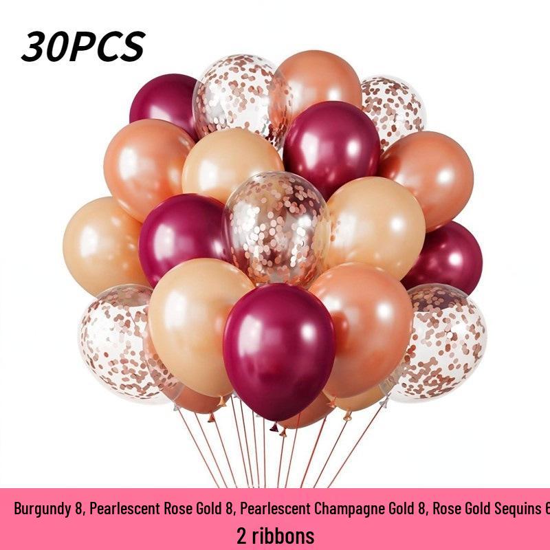 30-Piece 12-Inch Balloon Set for Birthday, Wedding, and Party Decorations