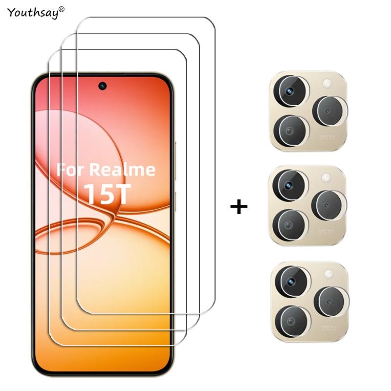 6in1 Full Gule Glass For Realme 15T Tempered Glass Realme 15T Screen Protector HD Protective Phone Camera Lens Film Realme 15T