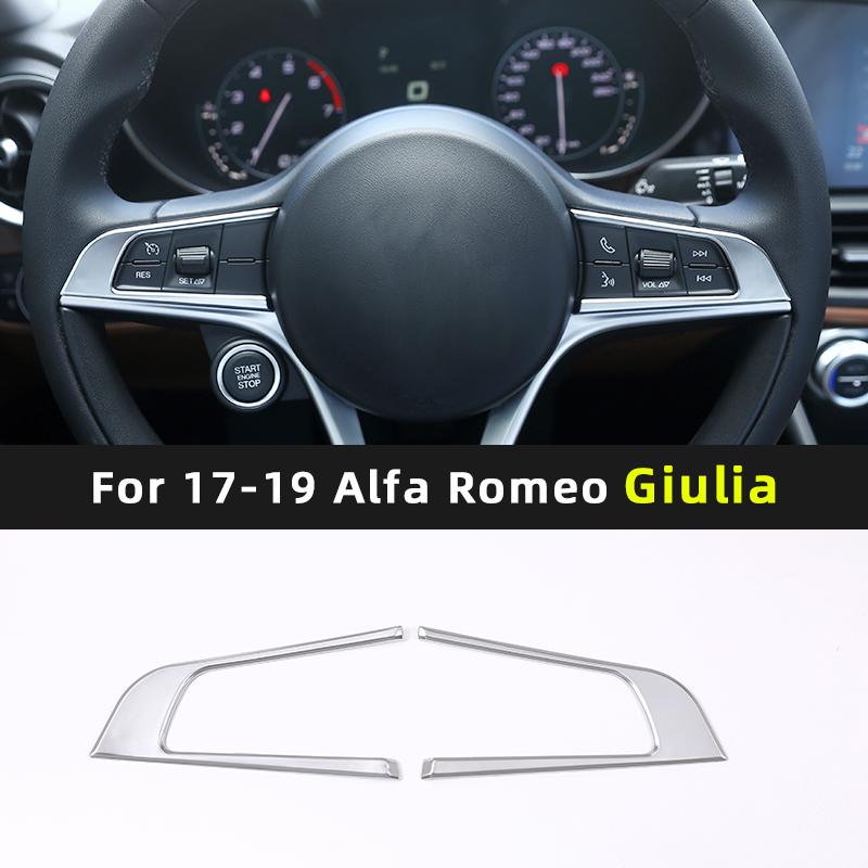 Pour 17-19 Alfa Romeo Giulia/Stelvio volant cadre en V Boîte de démarrage une touche Autocollant de décoration bouton de volant ABS