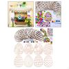 24x Easter Wooden Egg Cutouts Unfinished Hanging Ornaments Unpainted Wood Tags Craft for Holiday