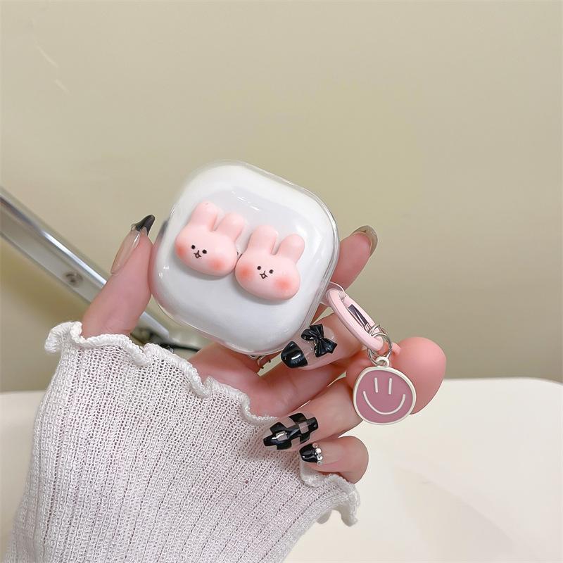 Smiley Rabbit for Samsung Galaxy Buds Pro Live 2 Wireless Bluetooth Headset Case Transparent