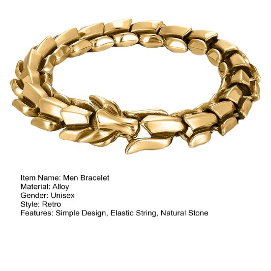 Bracelet Personality European And American Punk Style Retro Hip Hop Dragon Head Shape Men Bracelet for Daily Wear