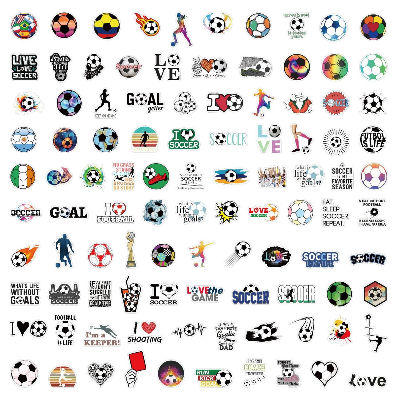

100 Football Stickers For Suitcases, Phones, Water Bottles, And Children s DIY One Size