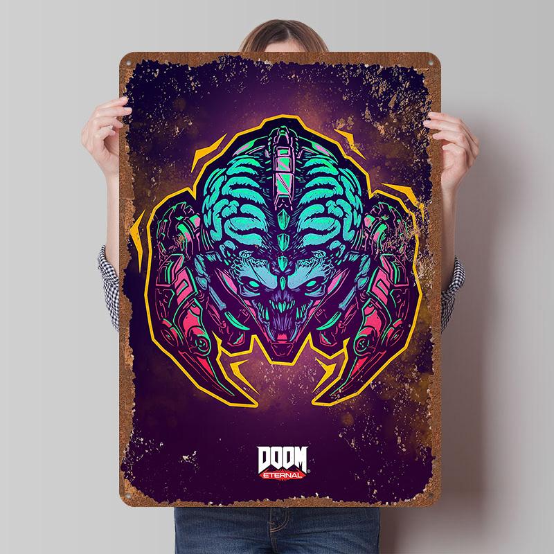 DoomS Tinplate Posters Custom Wall Art Vintage Metal Signs Retro Tin Plaque for Bedroom Decoration Gaming Home Decor Accessories