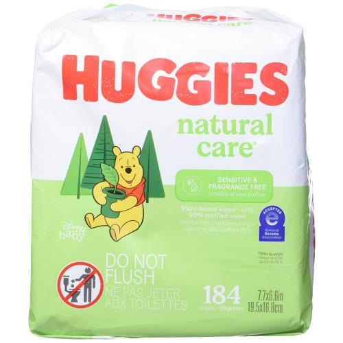 

Huggies Natural Care Baby Wipes, Refill Pack, Fragrance Free 184-Count (Pack of 3) ()