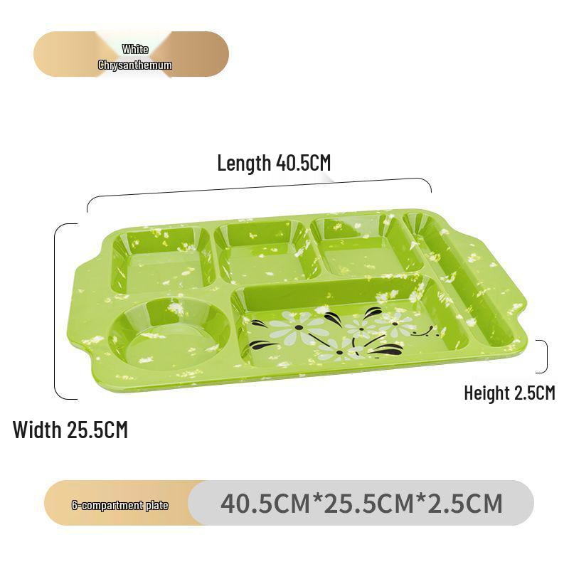Drop-Proof Melamine Six-Grid Food-Grade Dining Plate