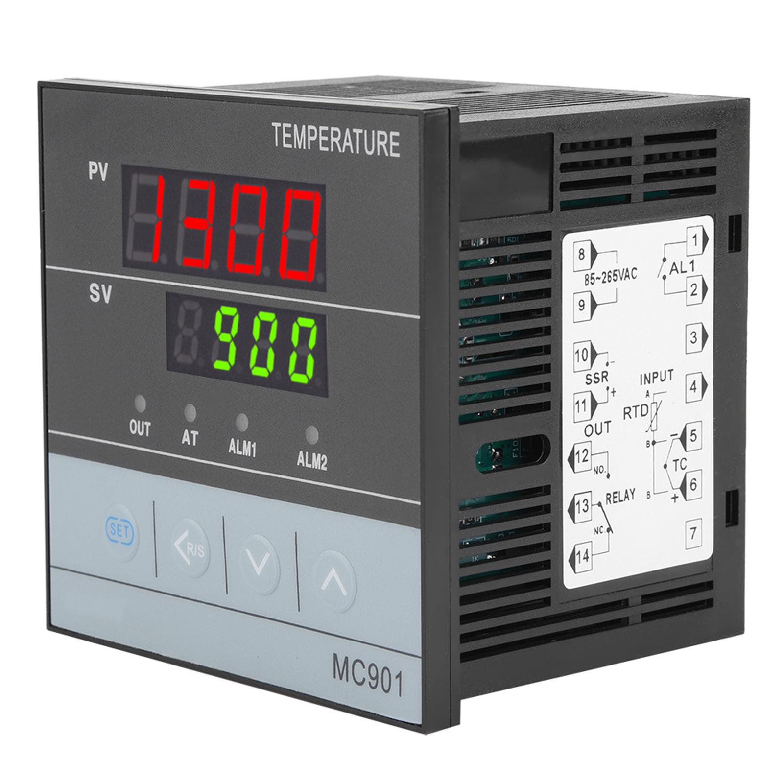 

MC901 Digital PID Temperature Controller K Type PT100 Sensor Input Relay SSR Output