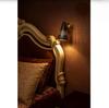Modern Wall Sconce Light Brass Cone Shade Mid Century Wall Lamp Vintage Style Perforated Light Fixture Bedroom Hallway Bathroom Lighting