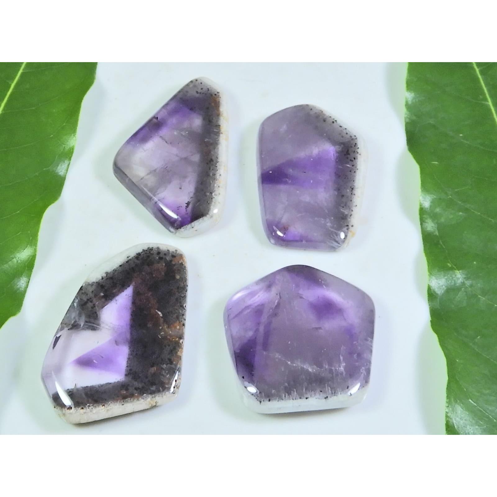 

Натуральный Трапиче Аметист Срез Фантазийный Кабошон Свободный Драгоценный Камень Лот 4 шт. A-189