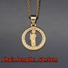 316L Stainless Steel Necklace Chain Gold Color Saint Jude Christian Jewelry Jesus Crucifix Men's Cross Pendant Gift