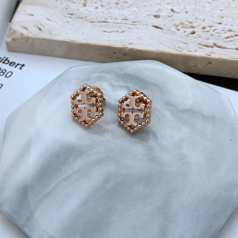 

Европейская и американская мода Роскошные серьги-гвоздики в виде шестиугольника из металла для женщин розового золота