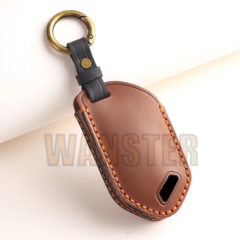 

3/4/5/6/7/8/9 Bottons Leather Car Key Fob Case Cover for 2024 Kia Picanto Sorento MQ4 Carnival KA4 Morning K5 Carens Accessories (brown,8 bottons)