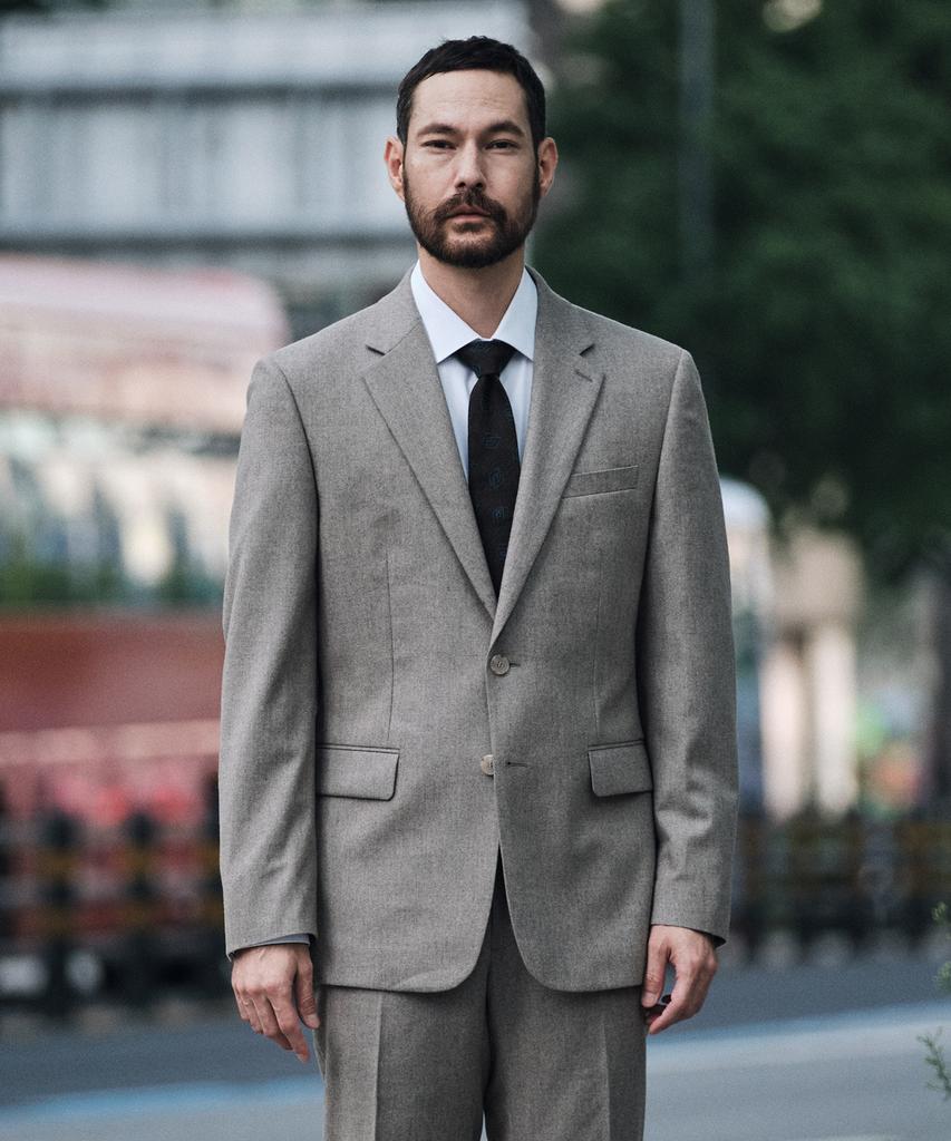 STCO Italy Guabello 100% Wool Flannel Suit Set Beige (Classic Fit)_Ssjvd92Set (B Type)