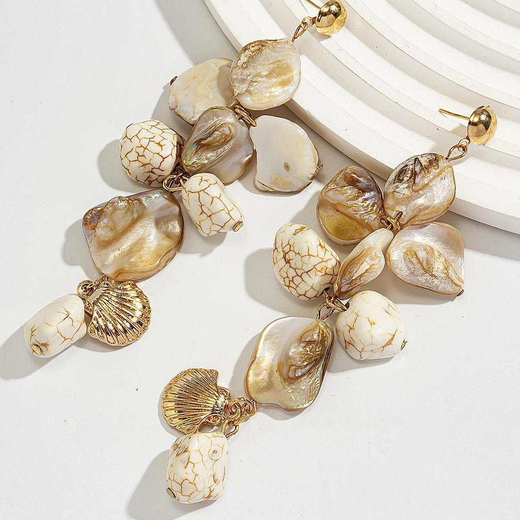2026 European Cross-Border Starfish & Shell Alloy Necklace - Retro Summer Mermaid Design