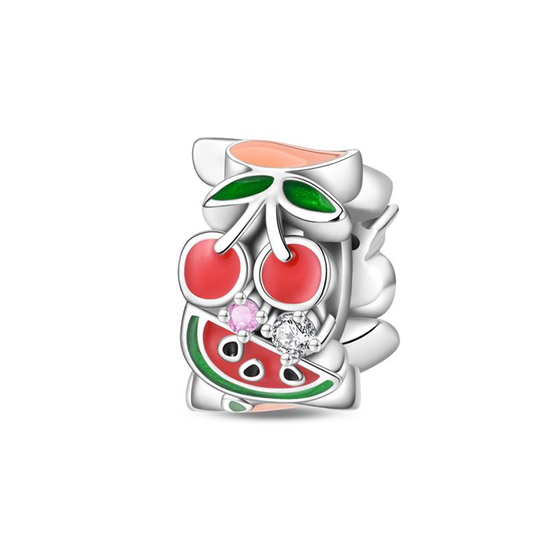 100% Copper Wedding Dress Flower Strawberry Snow Pear Watermelon Sweet 3Mm Charms Beads Pendants Diy Fine Jewelry