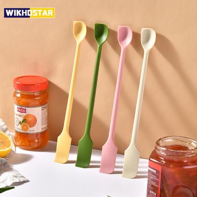 Multifunctional Silicone Scraper Mini Double-headed 2-in-1 Fruit Jam Cosmetic Bottle Spatula Spoon Kitchen Cooking Baking Tools