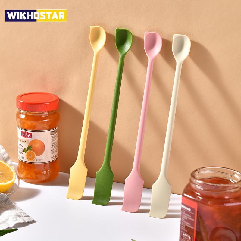 Multifunctional Silicone Scraper Mini Double-headed 2-in-1 Fruit Jam Cosmetic Bottle Spatula Spoon Kitchen Cooking Baking Tools