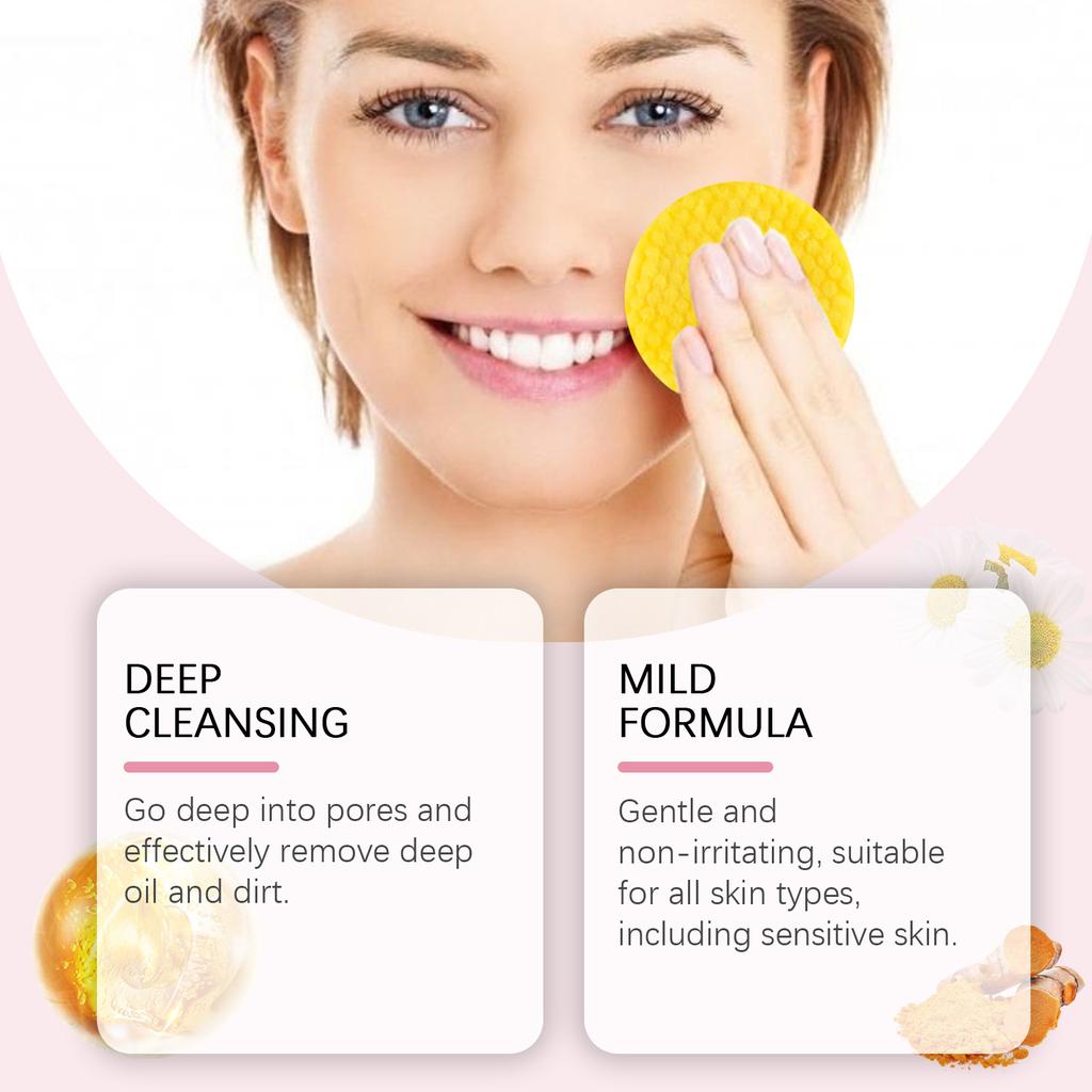 EELHOE Curcuma Kojic Acid Cleansing Pad Gentle Cleansing Skin Care Facial Pore Cleaning Pad