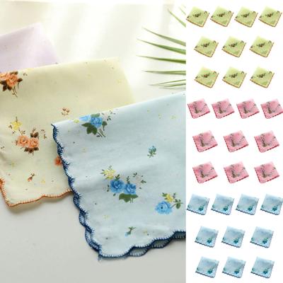 10Pcs Vintage Cotton Women Hankies Embroidered Butterfly Flower Hanky Floral Assorted Cloth Ladies Handkerchief